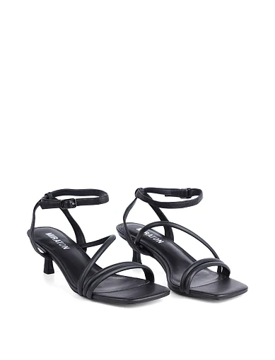 Жіночі босоніжки MIRATON шкіряні чорні - фото 3 - Miraton