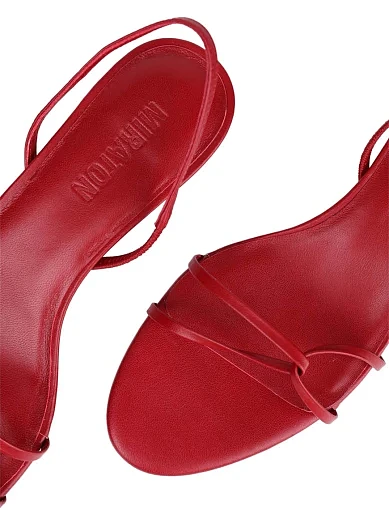 Жіночі босоніжки MIRATON шкіряні червоні - фото 6 - Miraton