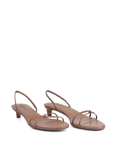 Жіночі босоніжки MIRATON шкіряні бежеві - фото 4 - Miraton