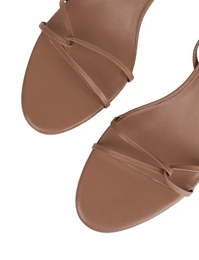 Жіночі босоніжки MIRATON шкіряні бежеві - фото 6 - Miraton