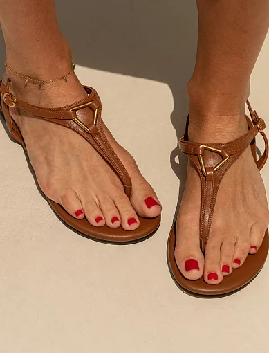 Жіночі сандалі MIRATON шкіряні коричневі - фото 7 - Miraton