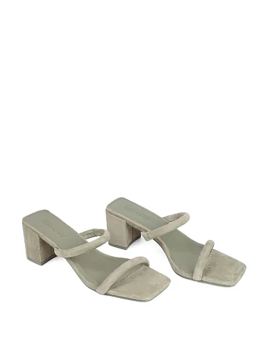 Жіночі сабо MIRATON велюрові зелені - фото 3 - Miraton