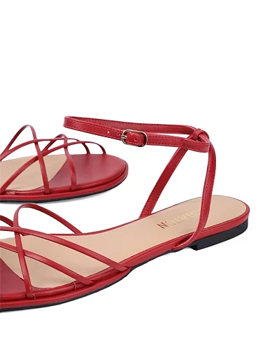 Жіночі сандалі MIRATON шкіряні червоні - фото 3 - Miraton