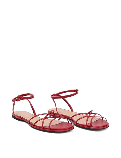 Жіночі сандалі MIRATON шкіряні червоні - фото 4 - Miraton