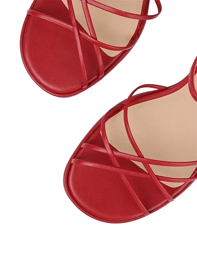 Жіночі сандалі MIRATON шкіряні червоні - фото 6 - Miraton