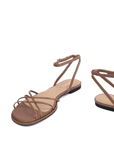 Жіночі сандалі MIRATON шкіряні коричневі - фото 3 - Miraton