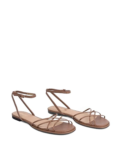 Жіночі сандалі MIRATON шкіряні коричневі - фото 4 - Miraton