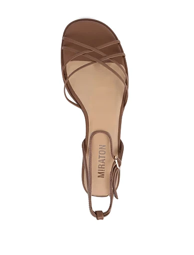 Жіночі сандалі MIRATON шкіряні коричневі - фото 6 - Miraton