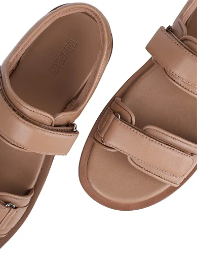 Жіночі сандалі MIRATON шкіряні бежеві - фото 5 - Miraton