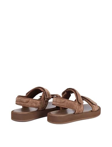 Жіночі сандалі MIRATON велюрові коричневі - фото 4 - Miraton