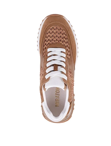 Жіночі кросівки MIRATON шкіряні коричневі - фото 5 - Miraton