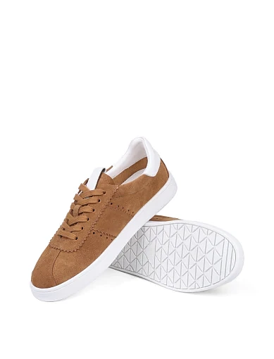 Женские кеды MIRATON велюровые коричневые - фото 2 - Miraton