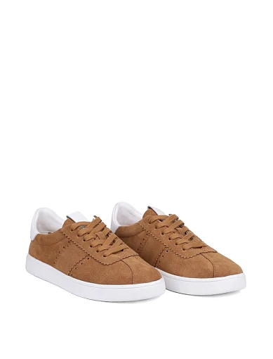 Женские кеды MIRATON велюровые коричневые - фото 3 - Miraton