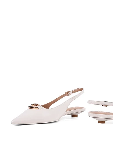 Жіночі балетки слінгбеки MIRATON шкіряні рисового кольору - фото 2 - Miraton