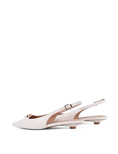 Жіночі балетки слінгбеки MIRATON шкіряні рисового кольору - фото 4 - Miraton