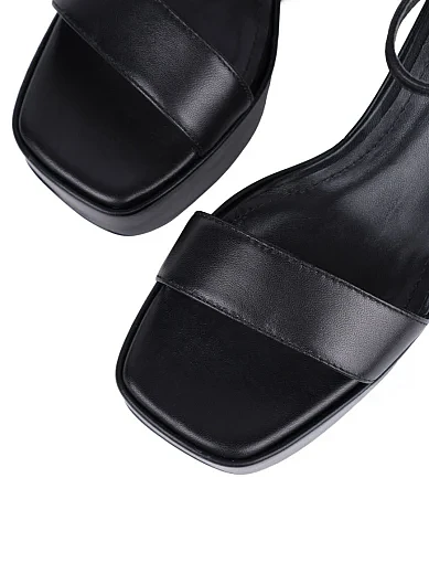 Жіночі босоніжки MIRATON шкіряні чорні - фото 5 - Miraton