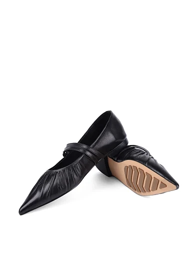 Жіночі балетки MIRATON шкіряні чорні - фото 2 - Miraton