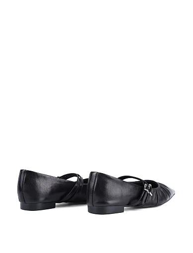 Жіночі балетки MIRATON шкіряні чорні - фото 4 - Miraton