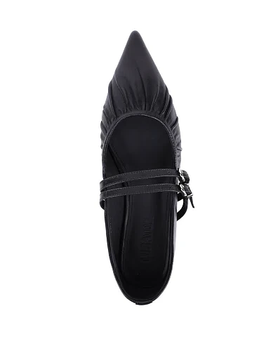 Жіночі балетки MIRATON шкіряні чорні - фото 5 - Miraton