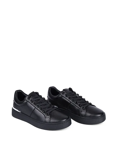 Женские кеды MIRATON кожаные черные - фото 3 - Miraton