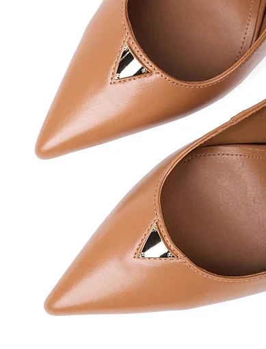 Жіночі туфлі човники MIRATON шкіряні бежеві - фото 5 - Miraton