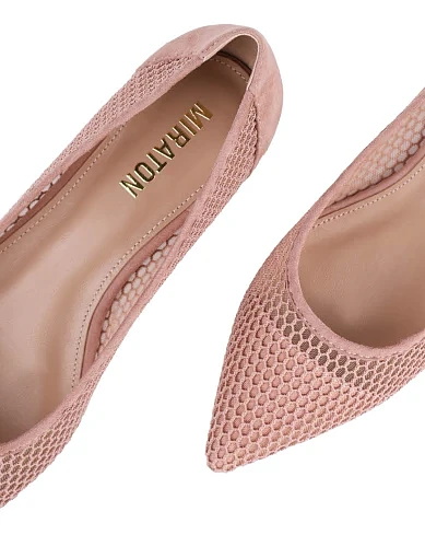 Жіночі балетки MIRATON велюрові рожеві - фото 5 - Miraton