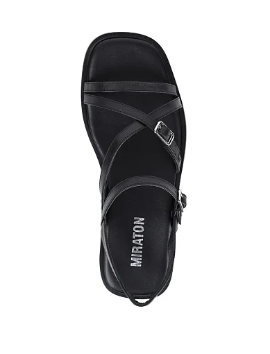 Жіночі сандалі MIRATON шкіряні чорні - фото 2 - Miraton