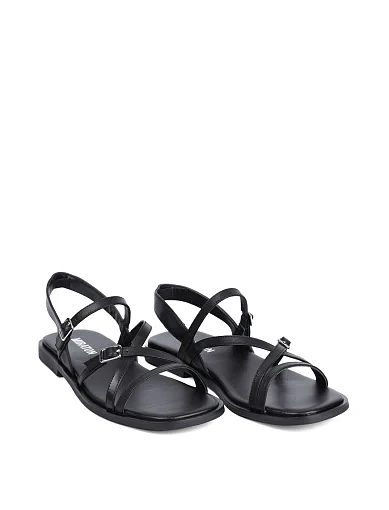 Жіночі сандалі MIRATON шкіряні чорні - фото 3 - Miraton