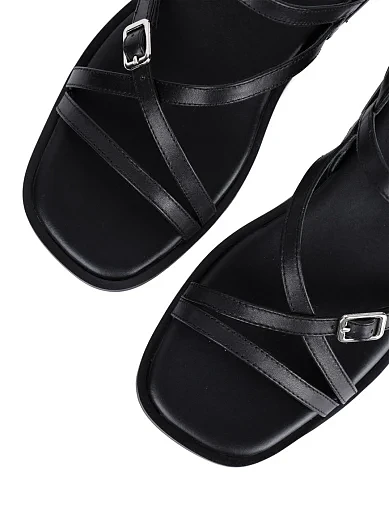 Жіночі сандалі MIRATON шкіряні чорні - фото 5 - Miraton