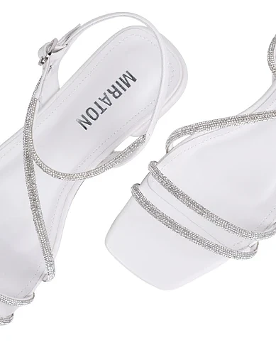 Жіночі сандалі MIRATON шкіряні білі - фото 6 - Miraton