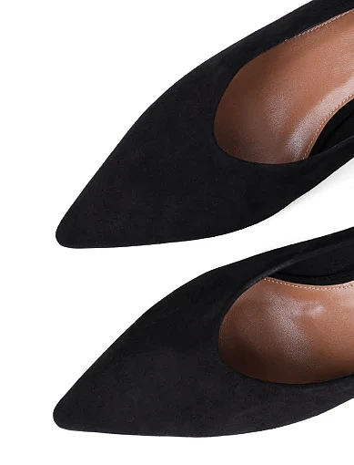 Жіночі туфлі човники MIRATON велюрові чорні - фото 5 - Miraton