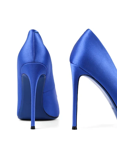 Жіночі туфлі човники Mia May сатинові сині - фото 2 - Miraton