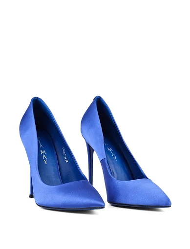 Жіночі туфлі човники Mia May сатинові сині - фото 3 - Miraton