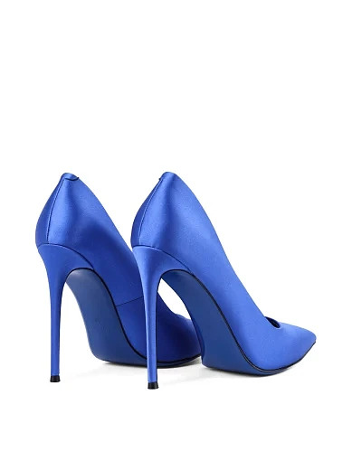 Жіночі туфлі човники Mia May сатинові сині - фото 4 - Miraton