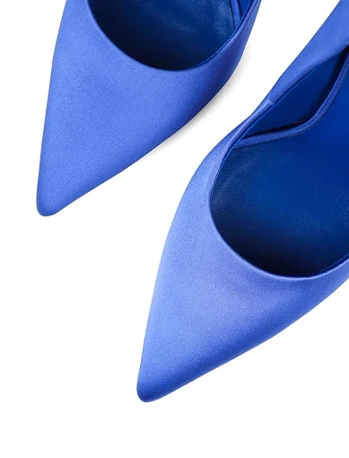 Жіночі туфлі човники Mia May сатинові сині - фото 5 - Miraton
