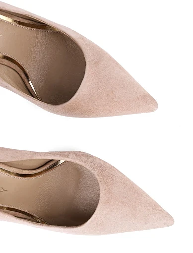 Жіночі туфлі човники Mia May велюрові бежеві - фото 5 - Miraton