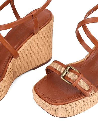 Жіночі босоніжки MIRATON шкіряні коричневі - фото 2 - Miraton