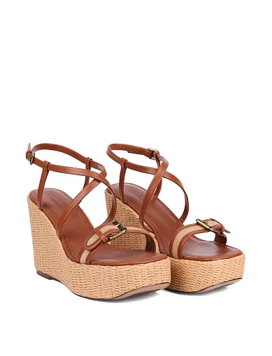 Жіночі босоніжки MIRATON шкіряні коричневі - фото 3 - Miraton