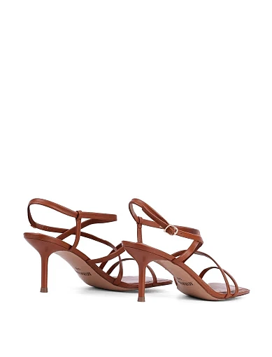 Жіночі босоніжки MIRATON шкіряні коричневі - фото 4 - Miraton