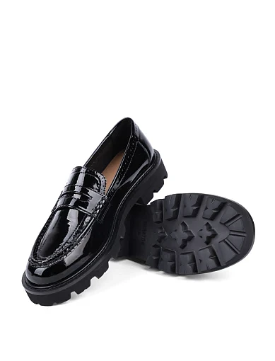 Жіночі туфлі лофери MIRATON лакові чорні - фото 2 - Miraton