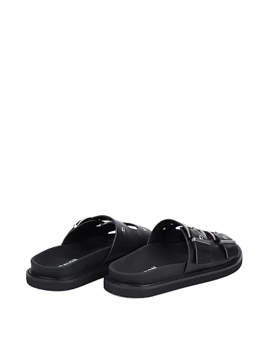 Жіночі шльопанці MIRATON шкіряні чорні - фото 4 - Miraton