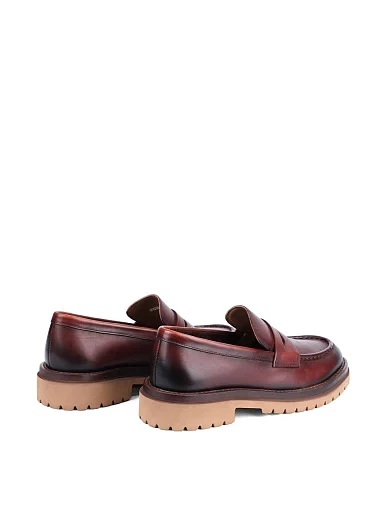 Жіночі туфлі лофери MIRATON шкіряні бордові - фото 4 - Miraton