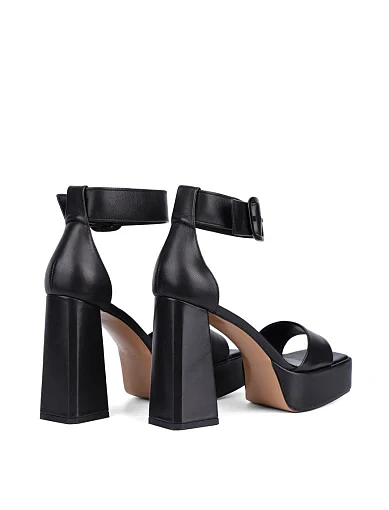 Жіночі босоніжки MIRATON шкіряні чорні - фото 4 - Miraton