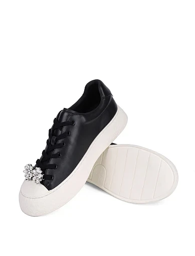 Жіночі кеди MIRATON шкіряні чорні - фото 2 - Miraton