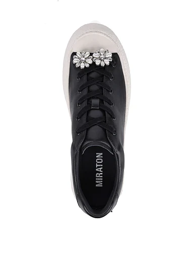 Жіночі кеди MIRATON шкіряні чорні - фото 5 - Miraton