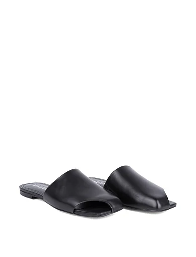 Жіночі шльопанці MIRATON шкіряні чорні - фото 3 - Miraton