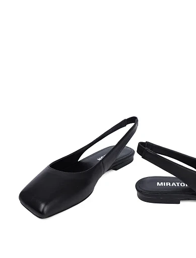 Жіночі балетки MIRATON шкіряні чорні - фото 3 - Miraton
