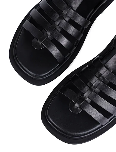 Жіночі сандалі MIRATON шкіряні чорні - фото 5 - Miraton