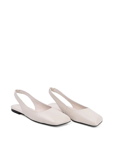 Жіночі балетки MIRATON шкіряні рисового кольору - фото 4 - Miraton