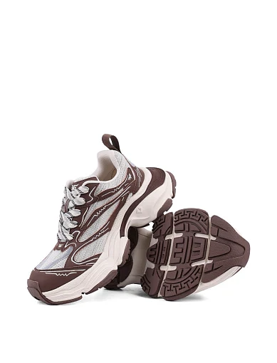 Жіночі кросівки MIRATON зі штучної шкіри коричневі - фото 2 - Miraton